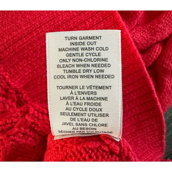 Philosophy Womens Size Medium Cable Knit Apple Red Sweater Brand New with Tags - Picture 5 of 6